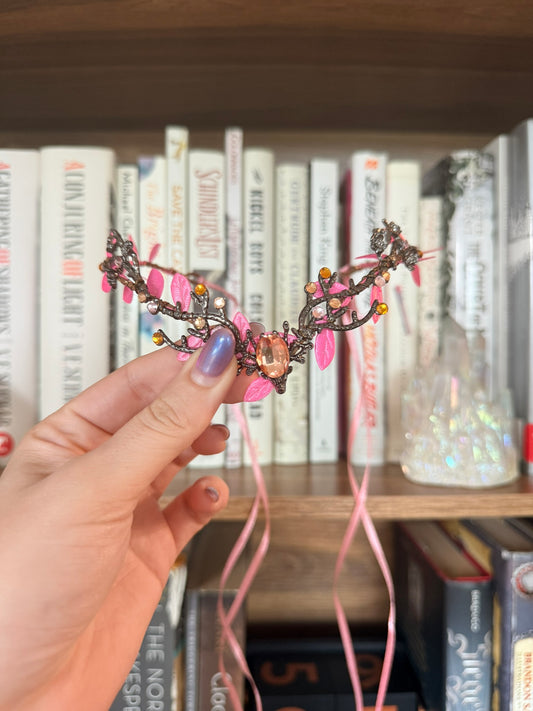 Black + Peach Stag Circlet