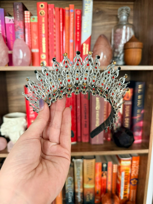 Silver + Red French Hood Crown