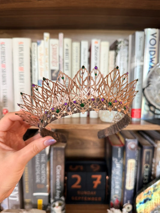 Rose Gold + Purple Leaf Crown