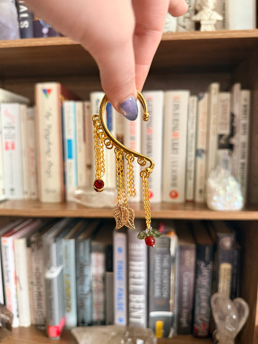 Gold Cherry Simple Ear Cuffs