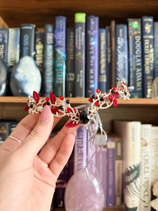Silver + Red Stag Circlet Tiara (Medium)