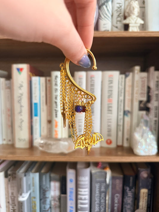 Gold Bat Simple Ear Cuffs