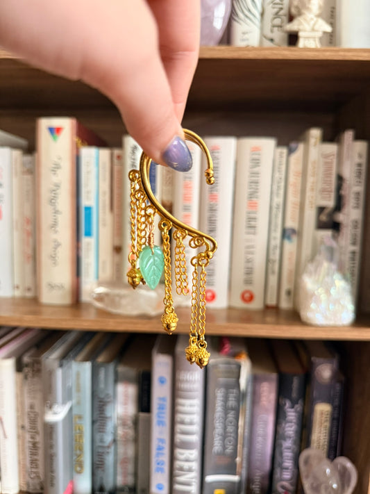 Gold Acorn Simple Ear Cuffs
