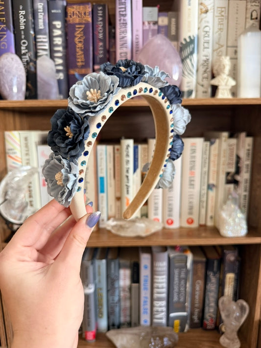 Blue + White Flower Crown
