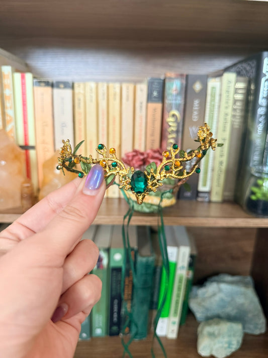 Gold + Green Stag Circlet