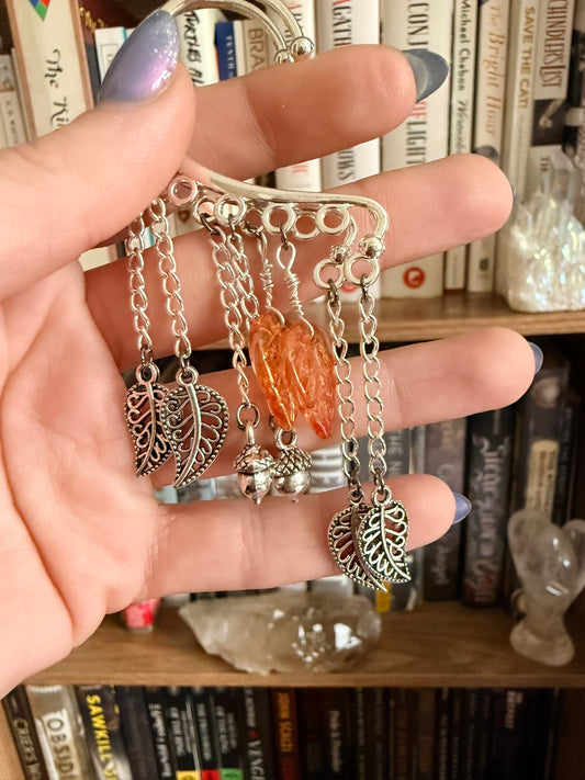 Silver Leaf + Acorn Simple Ear Cuffs