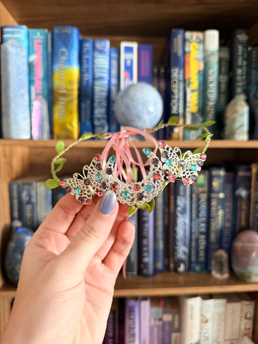 Silver + Bubblegum Moon Circlet Tiara (Small)