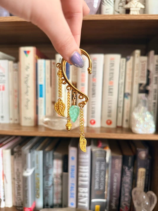 Gold Leaf + Acorn Simple Ear Cuffs