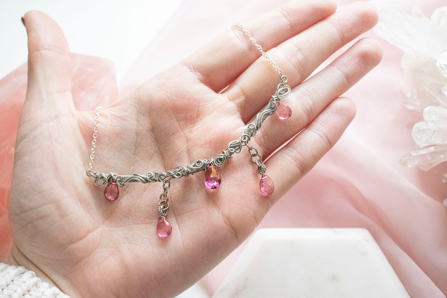 Asterope Pink Tourmaline Pendant