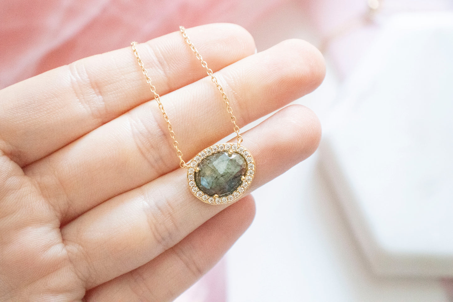 Azizi Labradorite Pendant (14k Gold Fill)