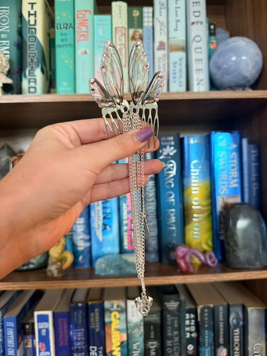 Silver + Brown Dragonslayer Fairy Wing Hair Chains
