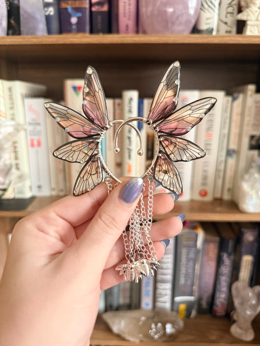 Silver + Sunset Bee Fairy Wing Ear Cuffs