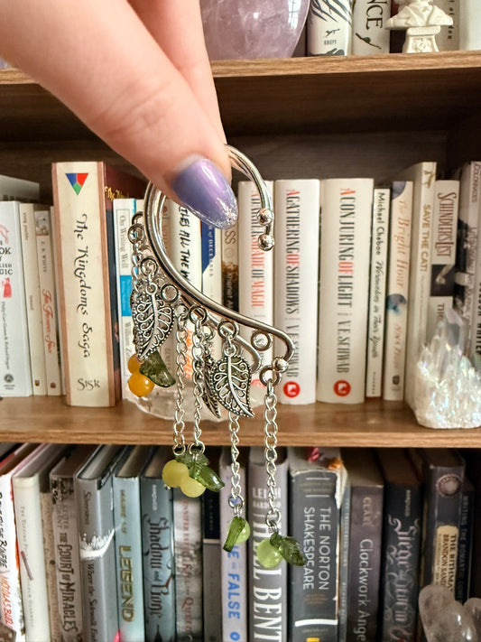 Silver Citrus + Leaf Simple Ear Cuffs