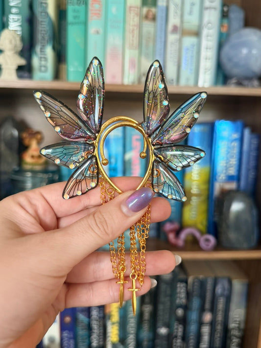 Gold + Sunset Dagger Fairy Wing Ear Cuffs