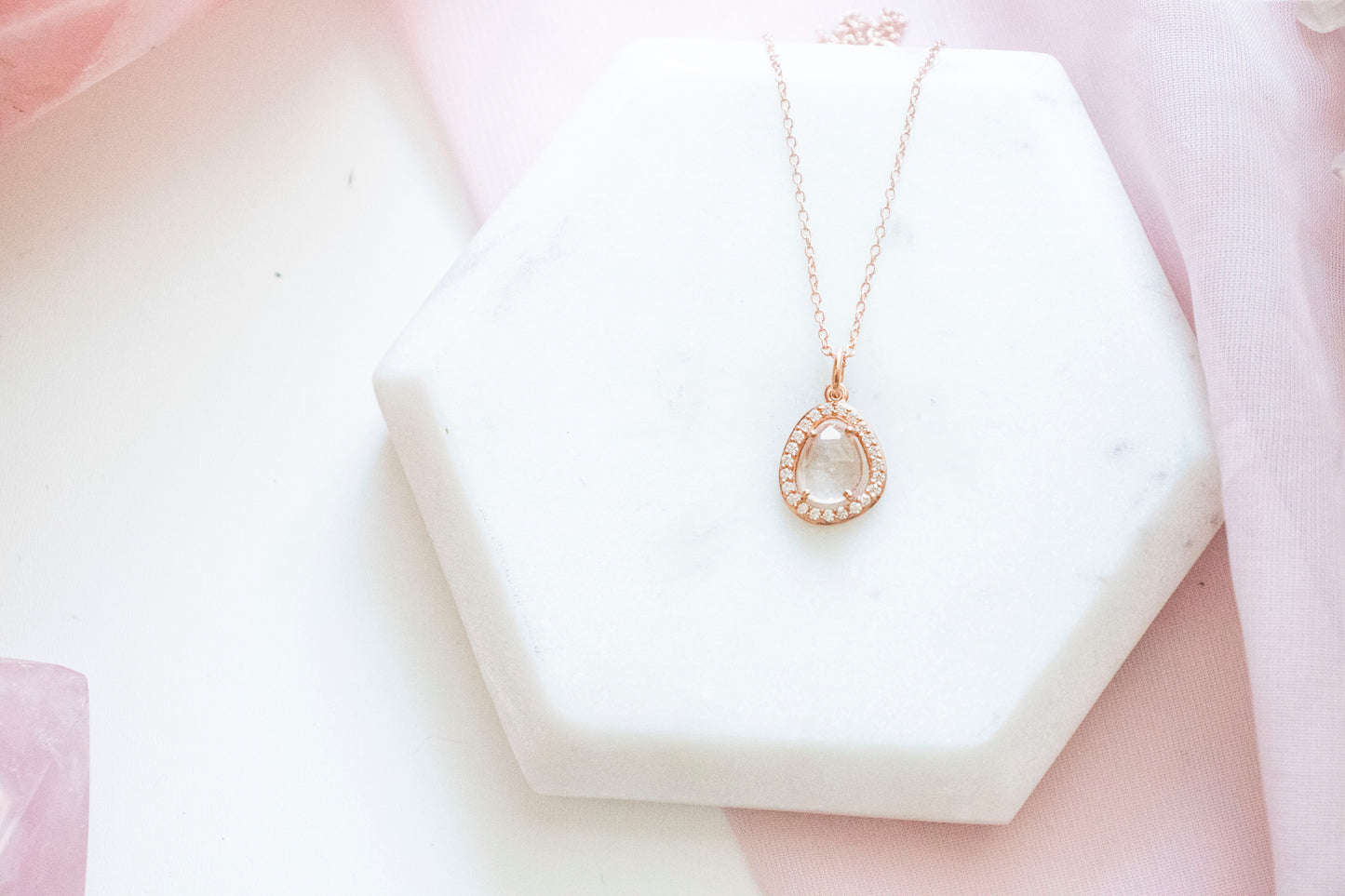 Deana Moonstone Pendant (14k Gold Plated)