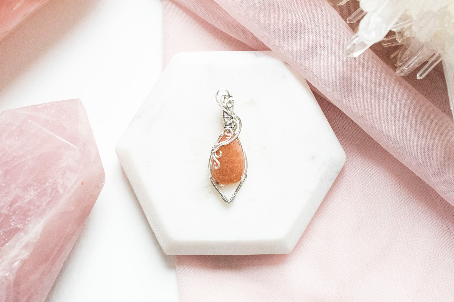 Astera Peach Moonstone Pendant
