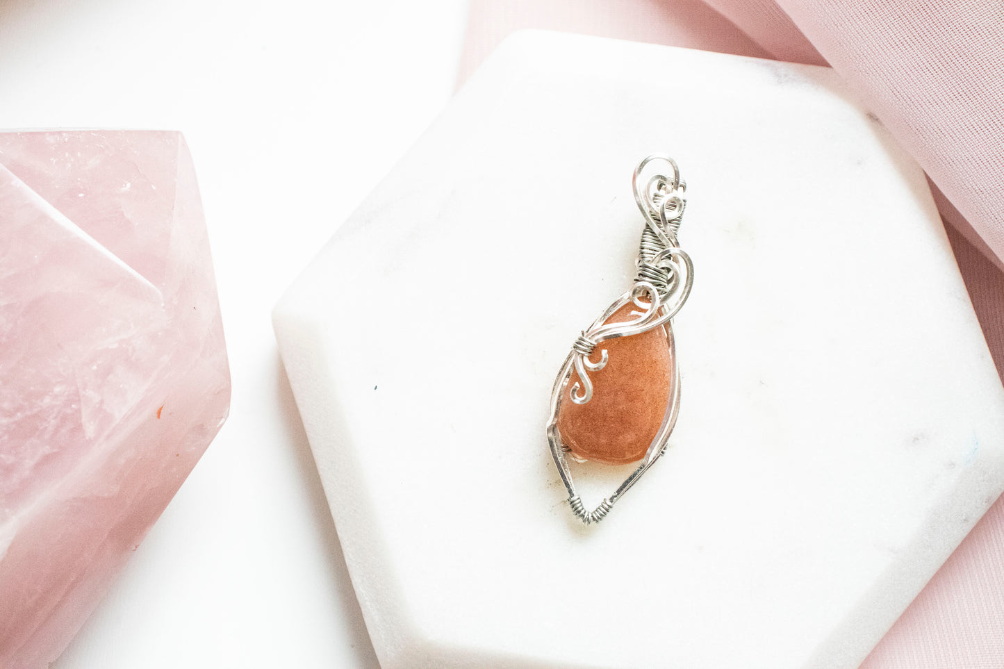 Astera Peach Moonstone Pendant