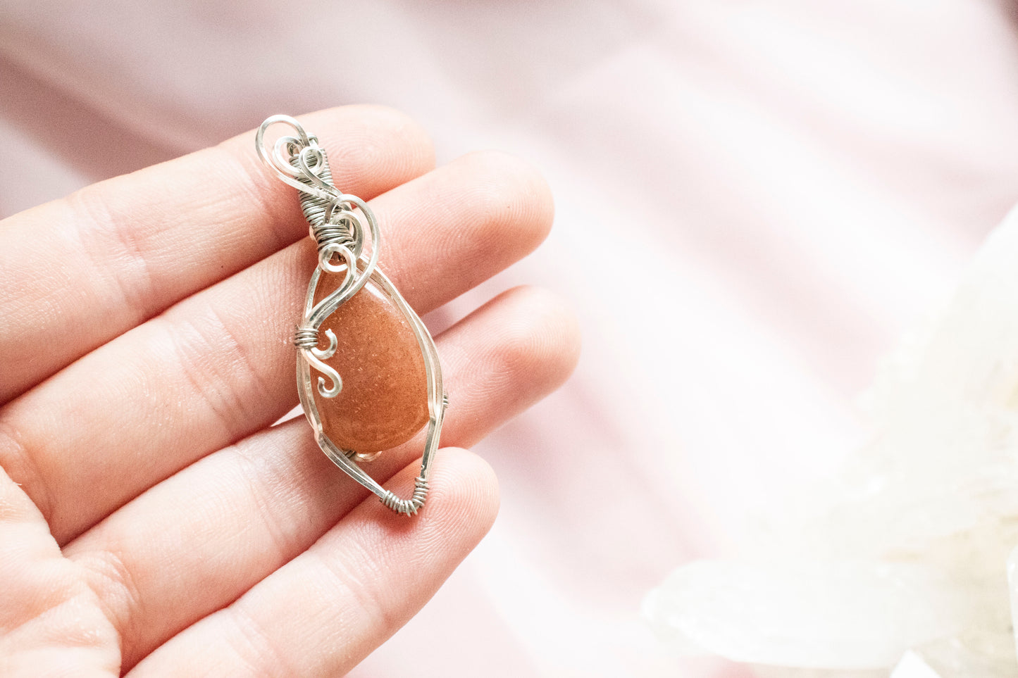 Astera Peach Moonstone Pendant