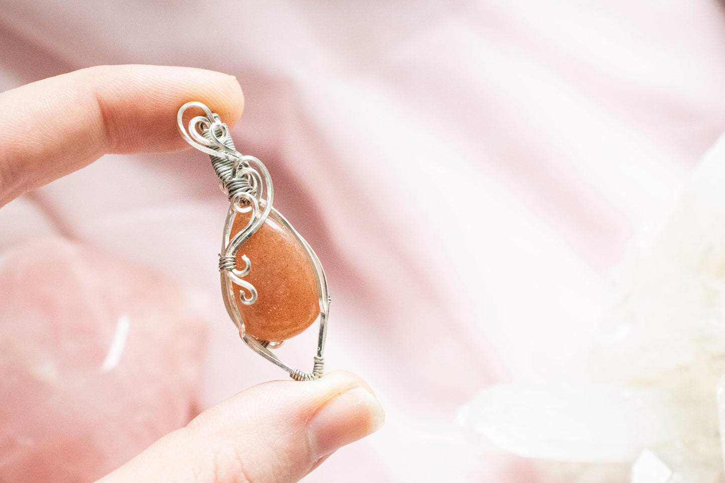Astera Peach Moonstone Pendant