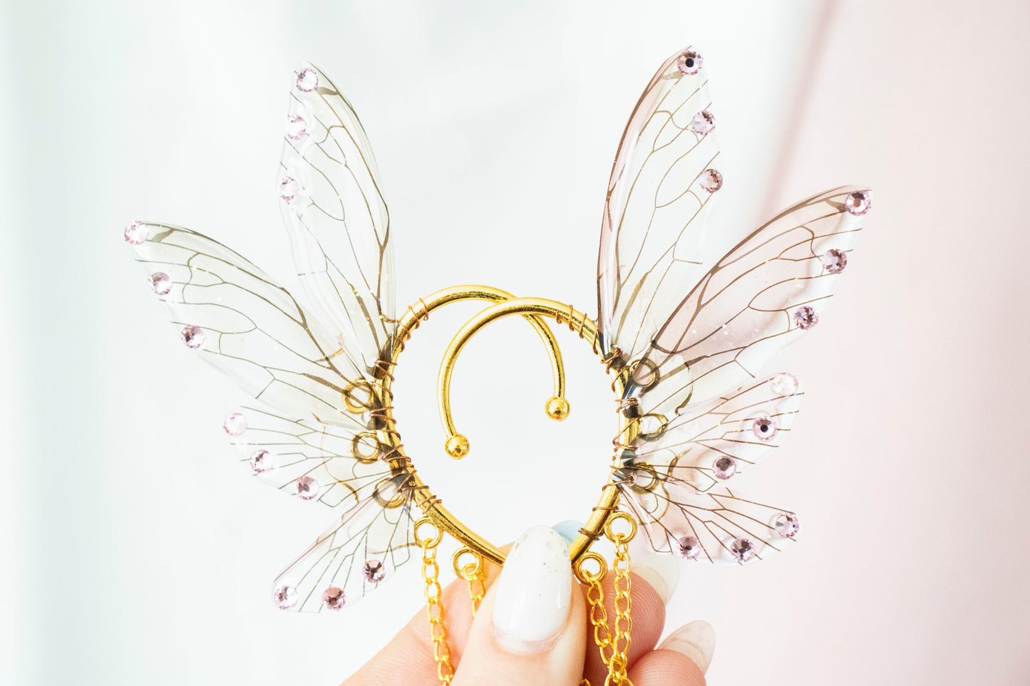 Gold + Brown Snake Fairy Wing Ear Cuffs