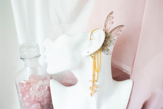 Gold + Brown Snake Fairy Wing Ear Cuffs