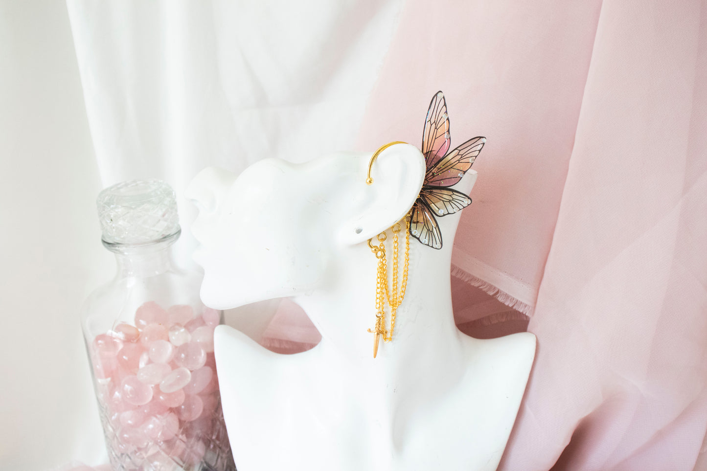 Gold + Sunset Dagger Fairy Wing Ear Cuffs