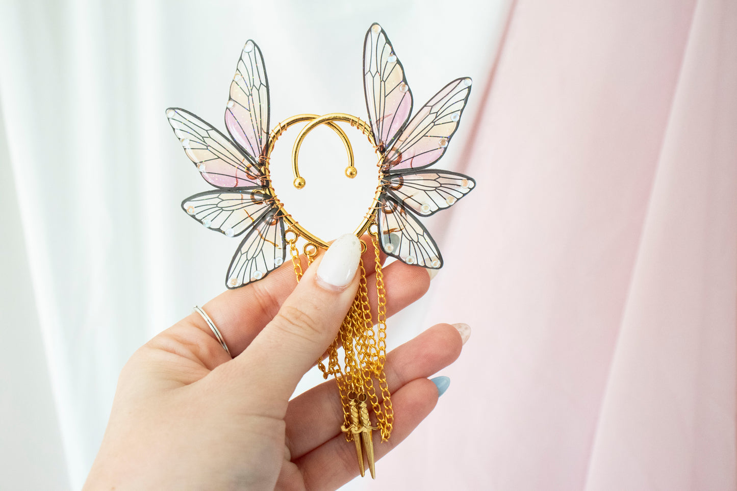 Gold + Sunset Dagger Fairy Wing Ear Cuffs