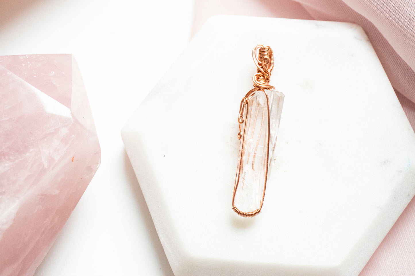 Hecate Lemurian Quartz Pendant in Copper 1