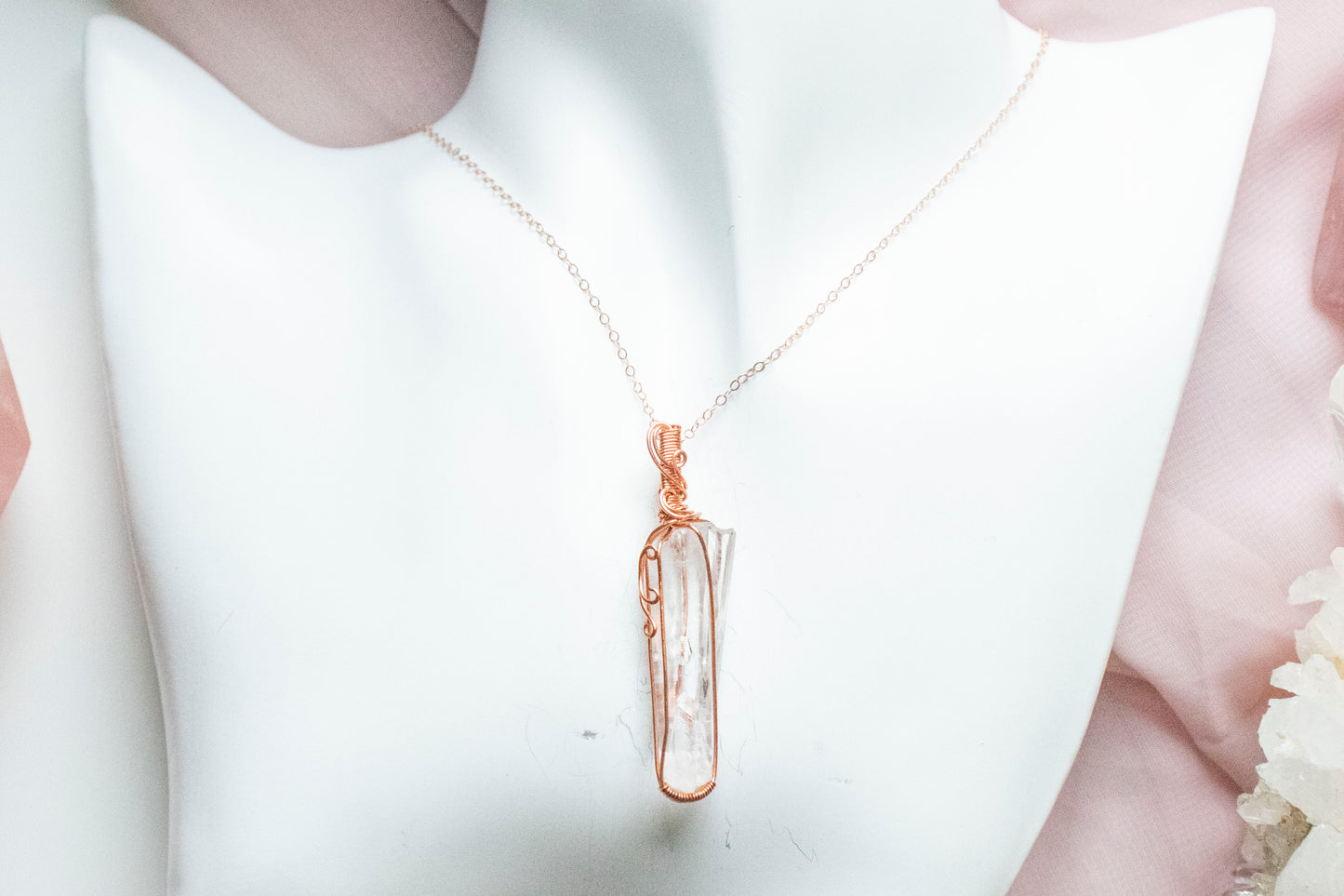 Hecate Lemurian Quartz Pendant in Copper 1