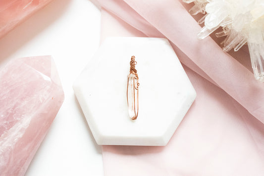 Hecate Lemurian Quartz Pendant in Copper 2