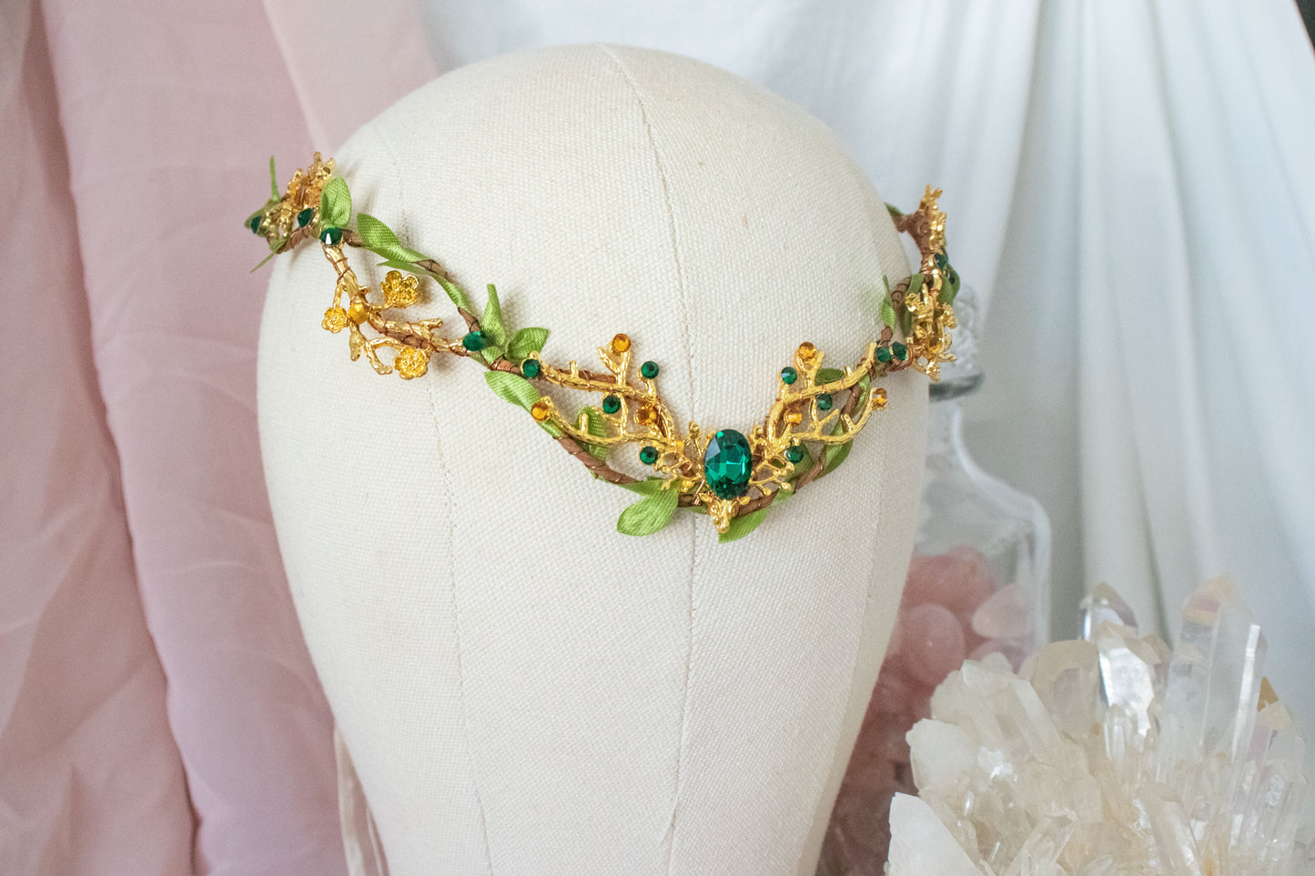 *MADE TO ORDER* Gold + Green Stag Circlet Tiara