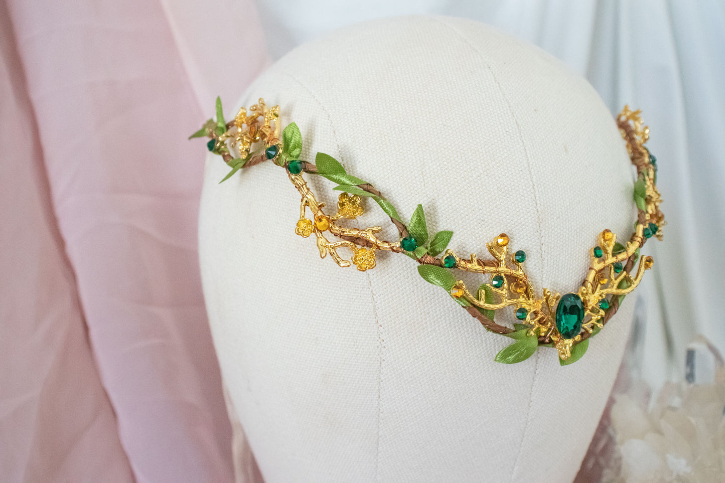*MADE TO ORDER* Gold + Green Stag Circlet Tiara
