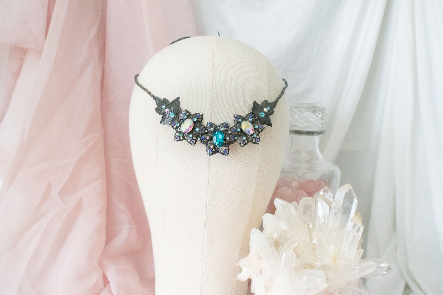 Black + Blue Flower Simple Circlet Tiara