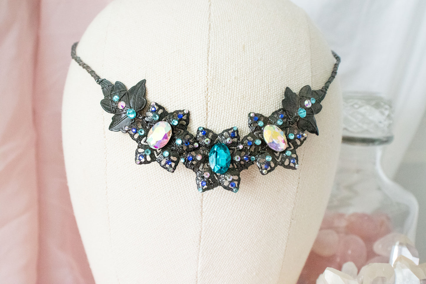 Black + Blue Flower Simple Circlet Tiara