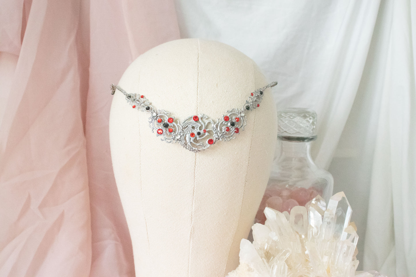 Silver + Red "Targaryen" Dragon Simple Circlet Tiara