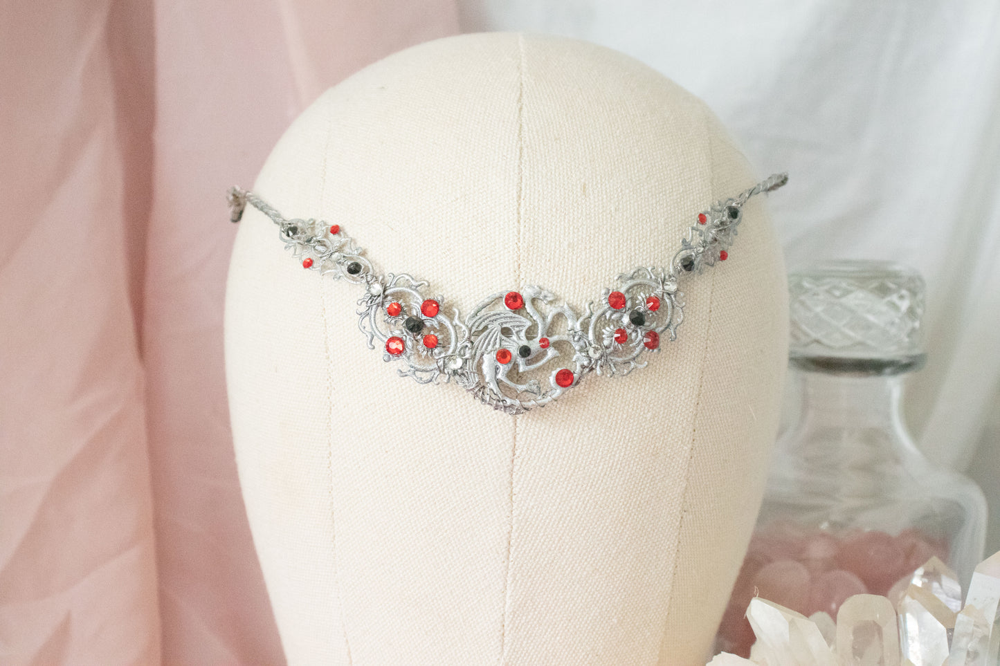 Silver + Red "Targaryen" Dragon Simple Circlet Tiara
