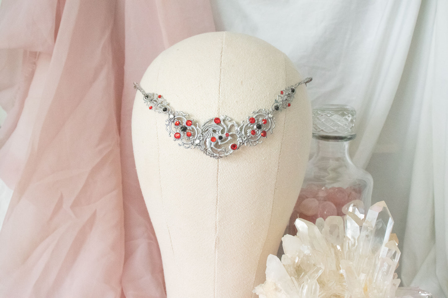 Silver + Red "Targaryen" Dragon Simple Circlet Tiara