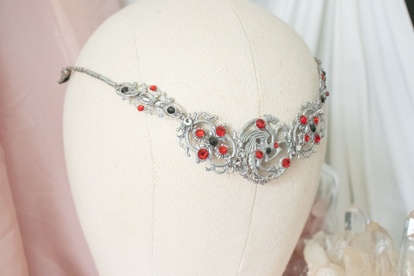 Silver + Red "Targaryen" Dragon Simple Circlet Tiara