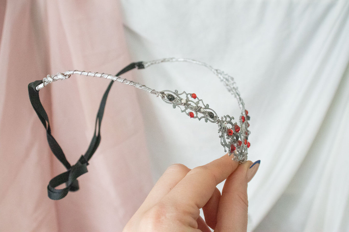 Silver + Red "Targaryen" Dragon Simple Circlet Tiara