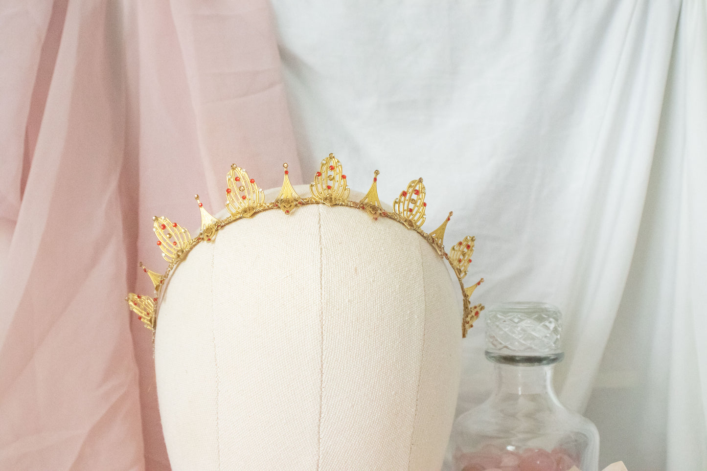 Gold + Red Small Tiara