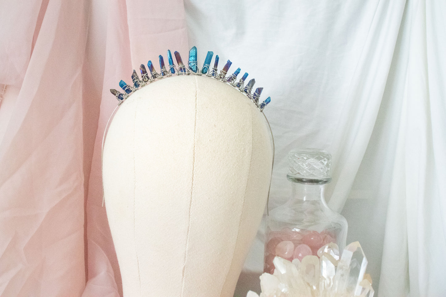 *MADE TO ORDER* Blue Aura Crystal Crown