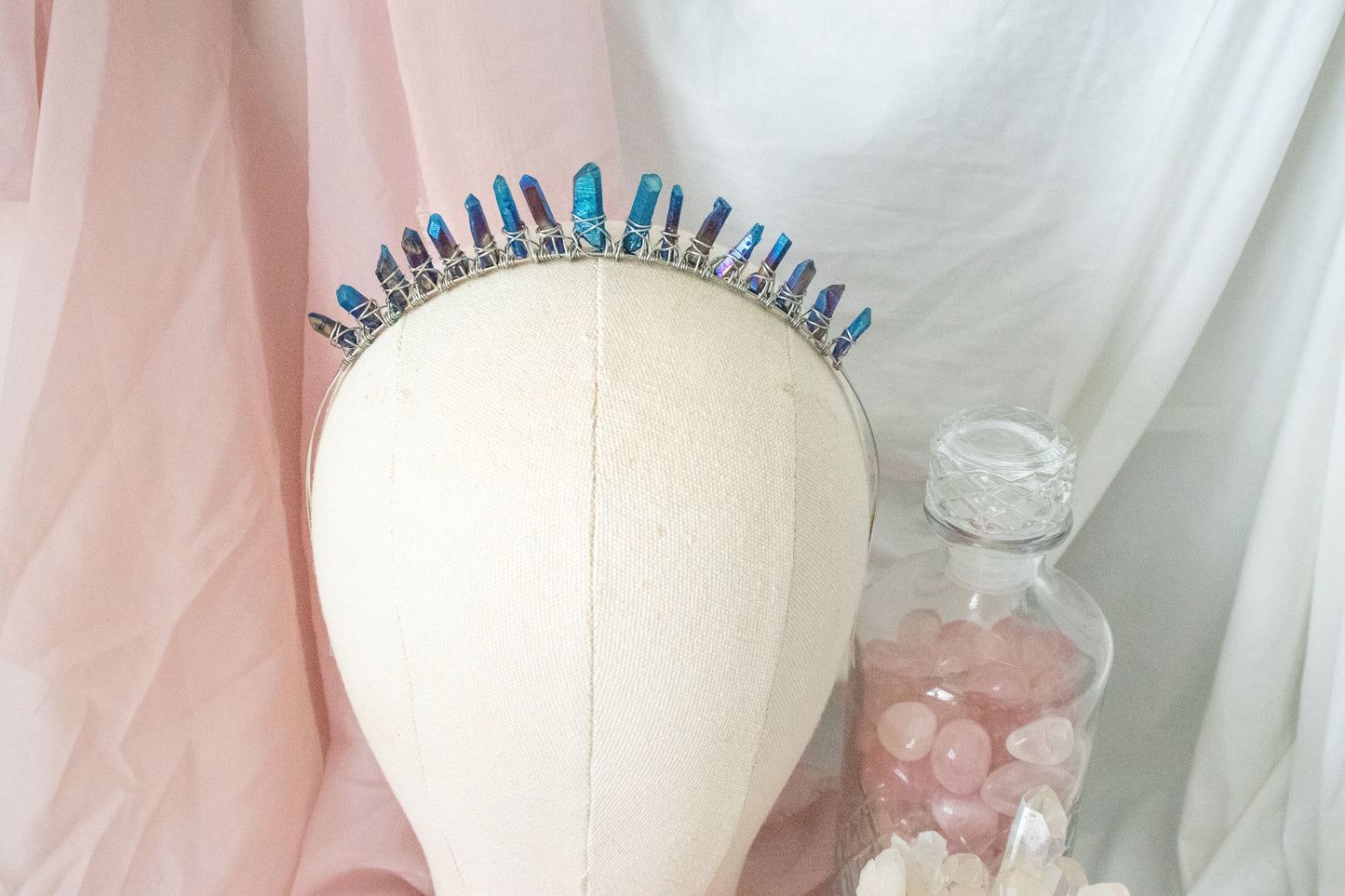 *MADE TO ORDER* Blue Aura Crystal Crown