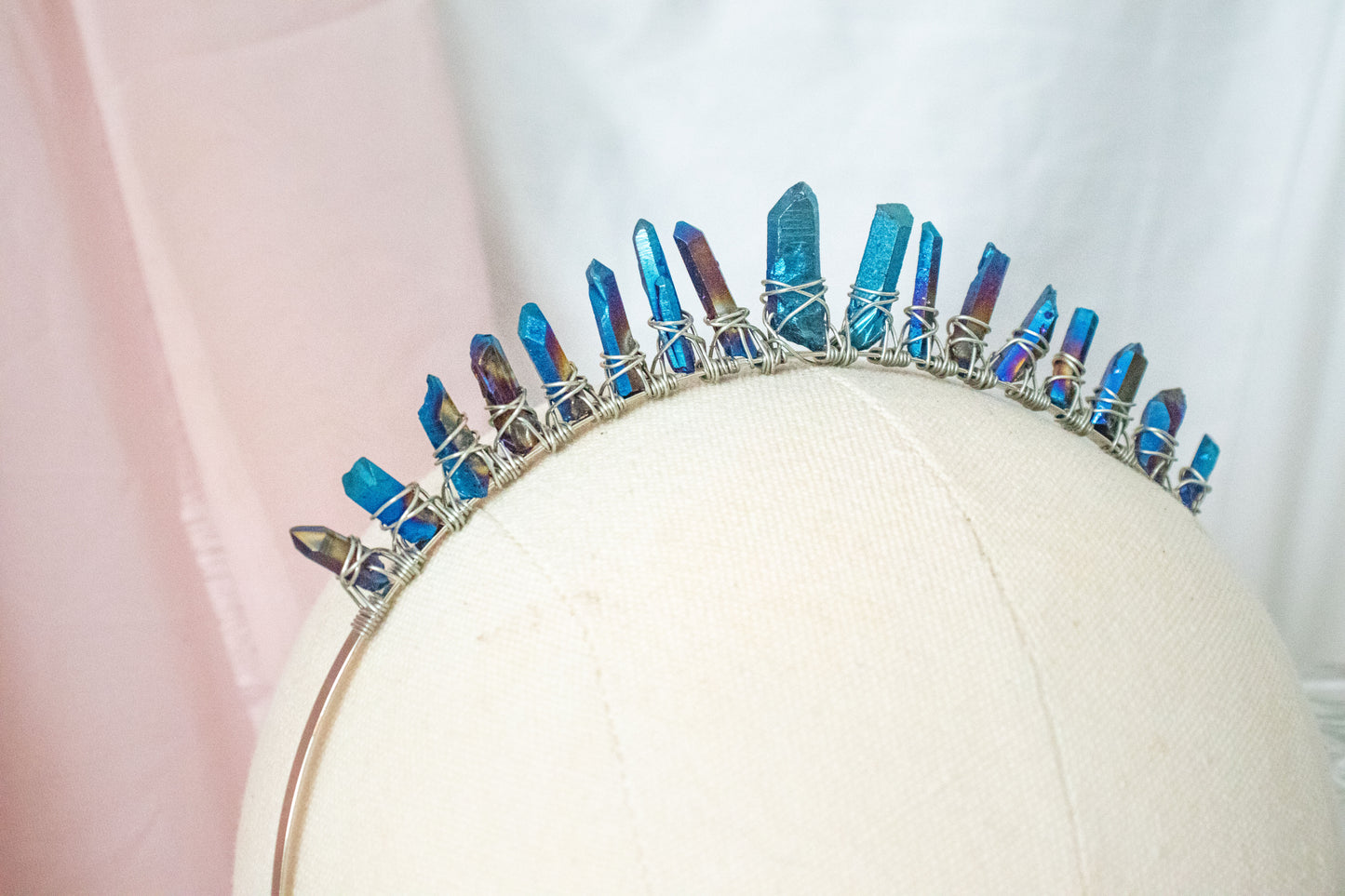 *MADE TO ORDER* Blue Aura Crystal Crown