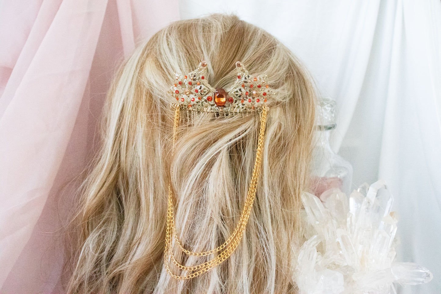 Gold + Autumn Moon + Flower Hair Comb