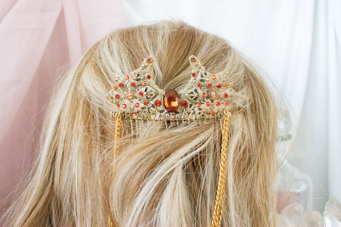 Gold + Autumn Moon + Flower Hair Comb