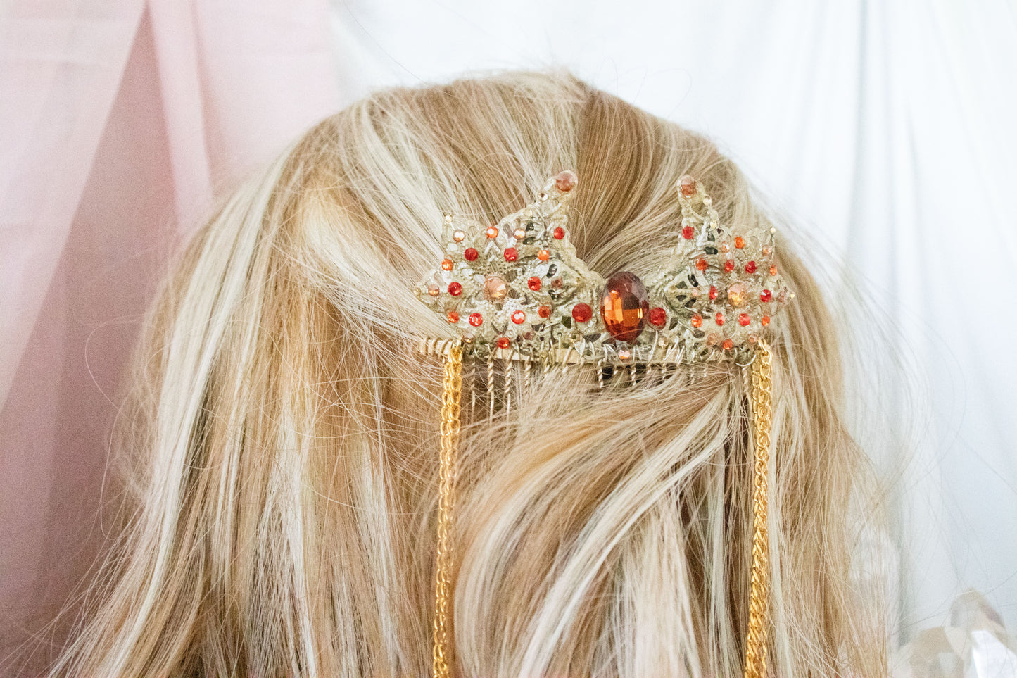 Gold + Autumn Moon + Flower Hair Comb