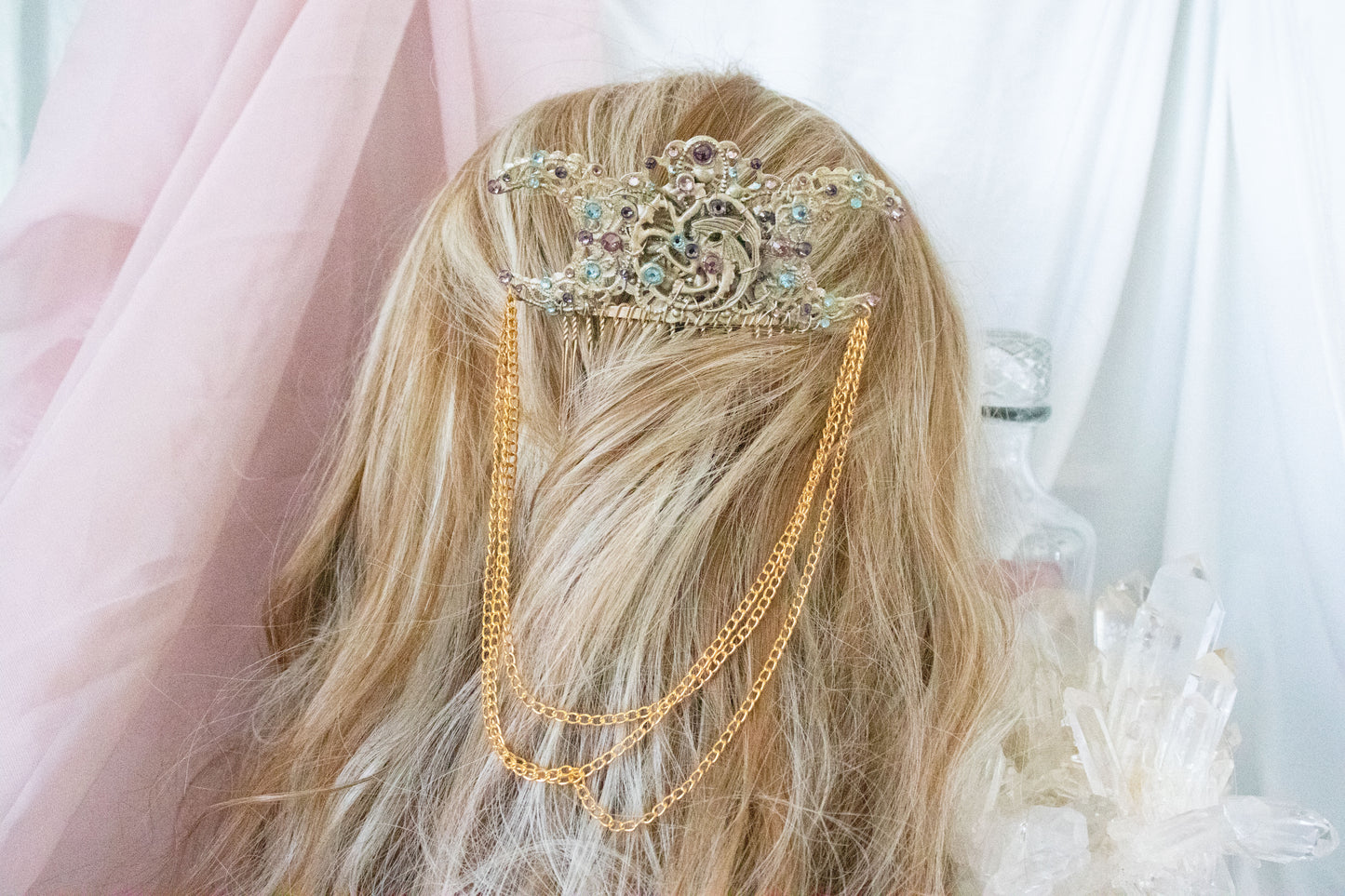 Gold + Bubblegum Dragon Hair Comb