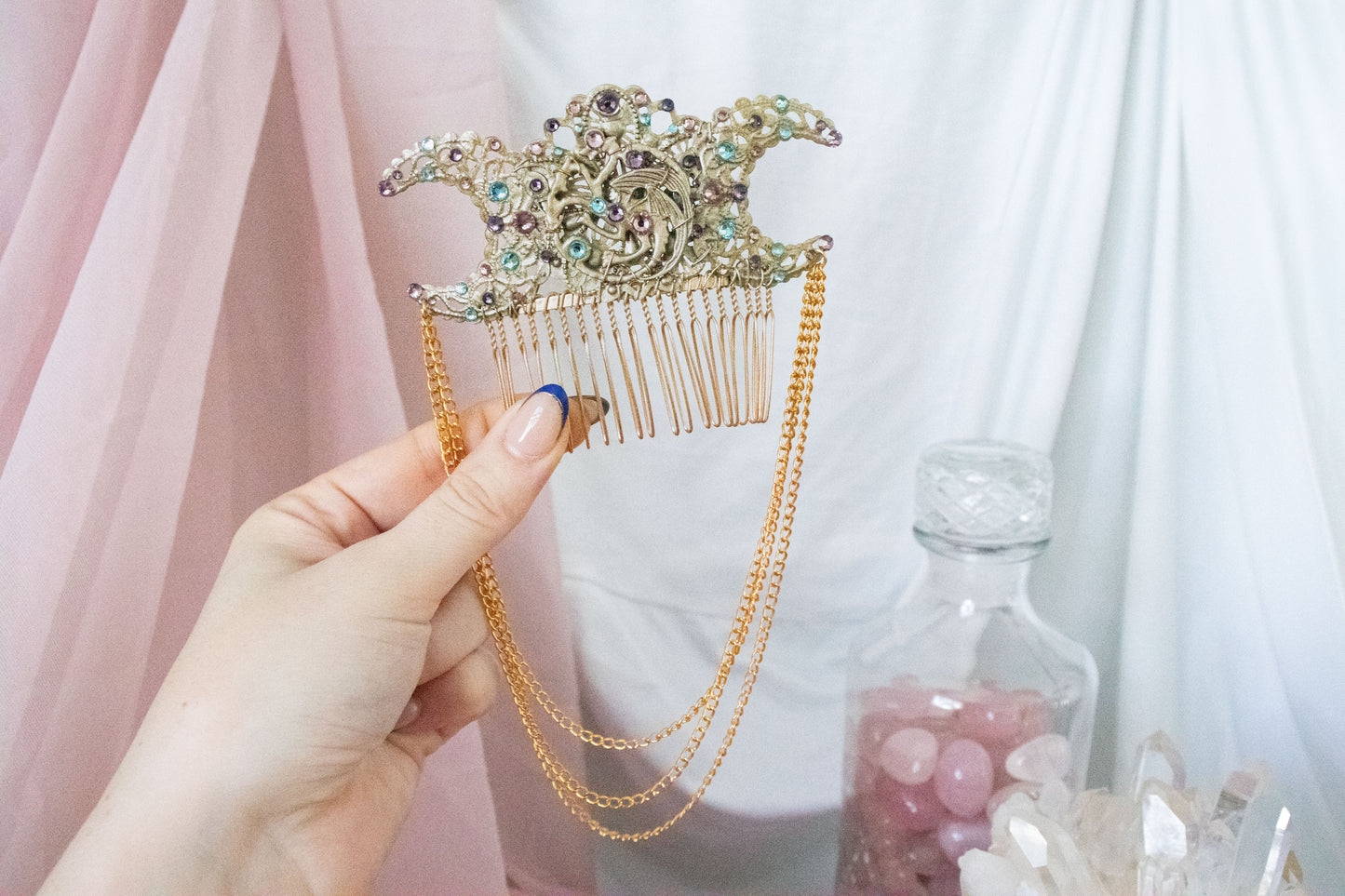 Gold + Bubblegum Dragon Hair Comb