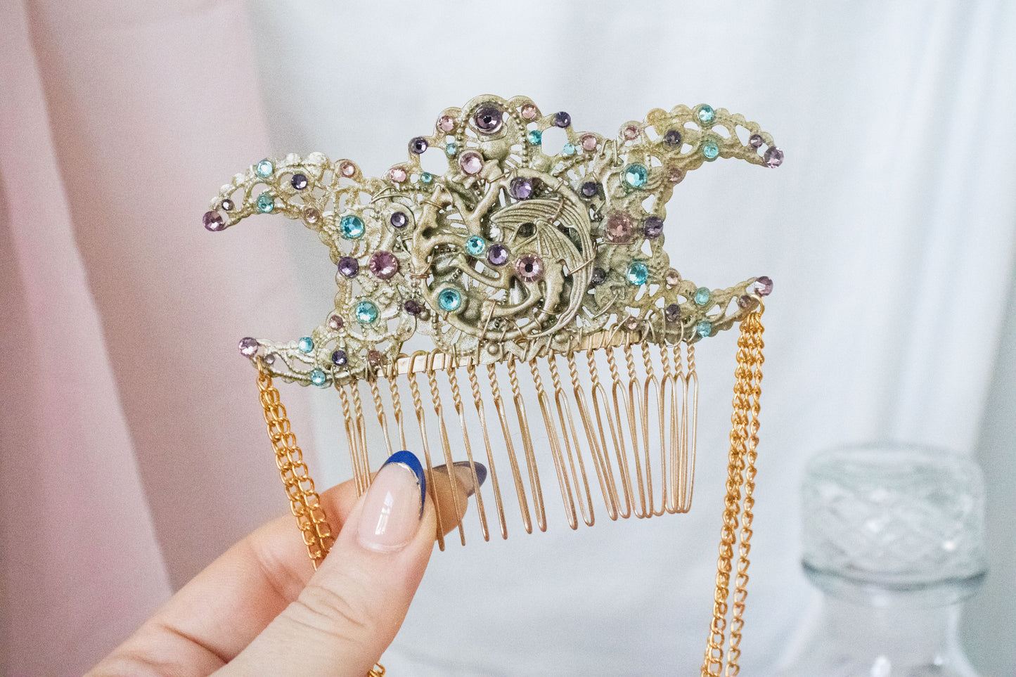Gold + Bubblegum Dragon Hair Comb