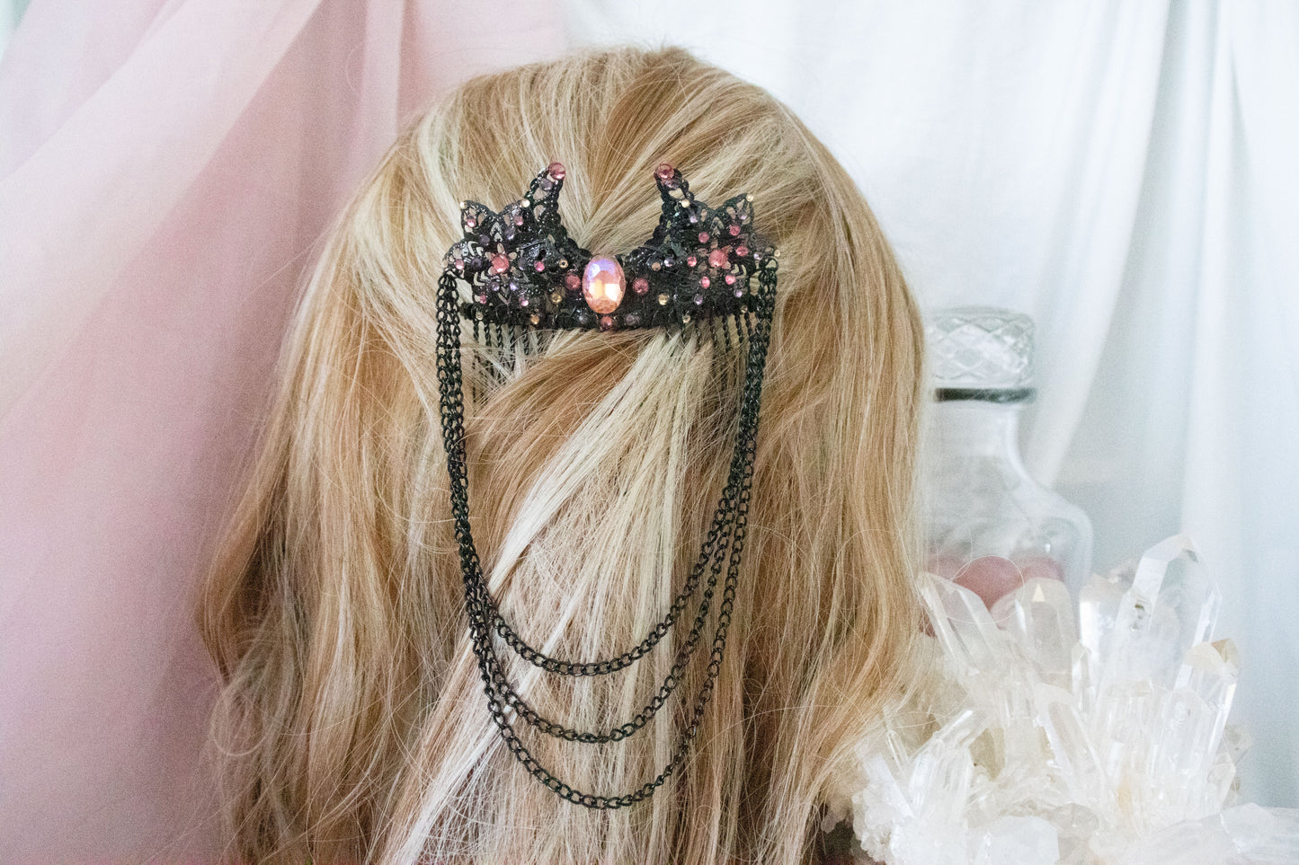 Black + Sunset Moon Hair Comb